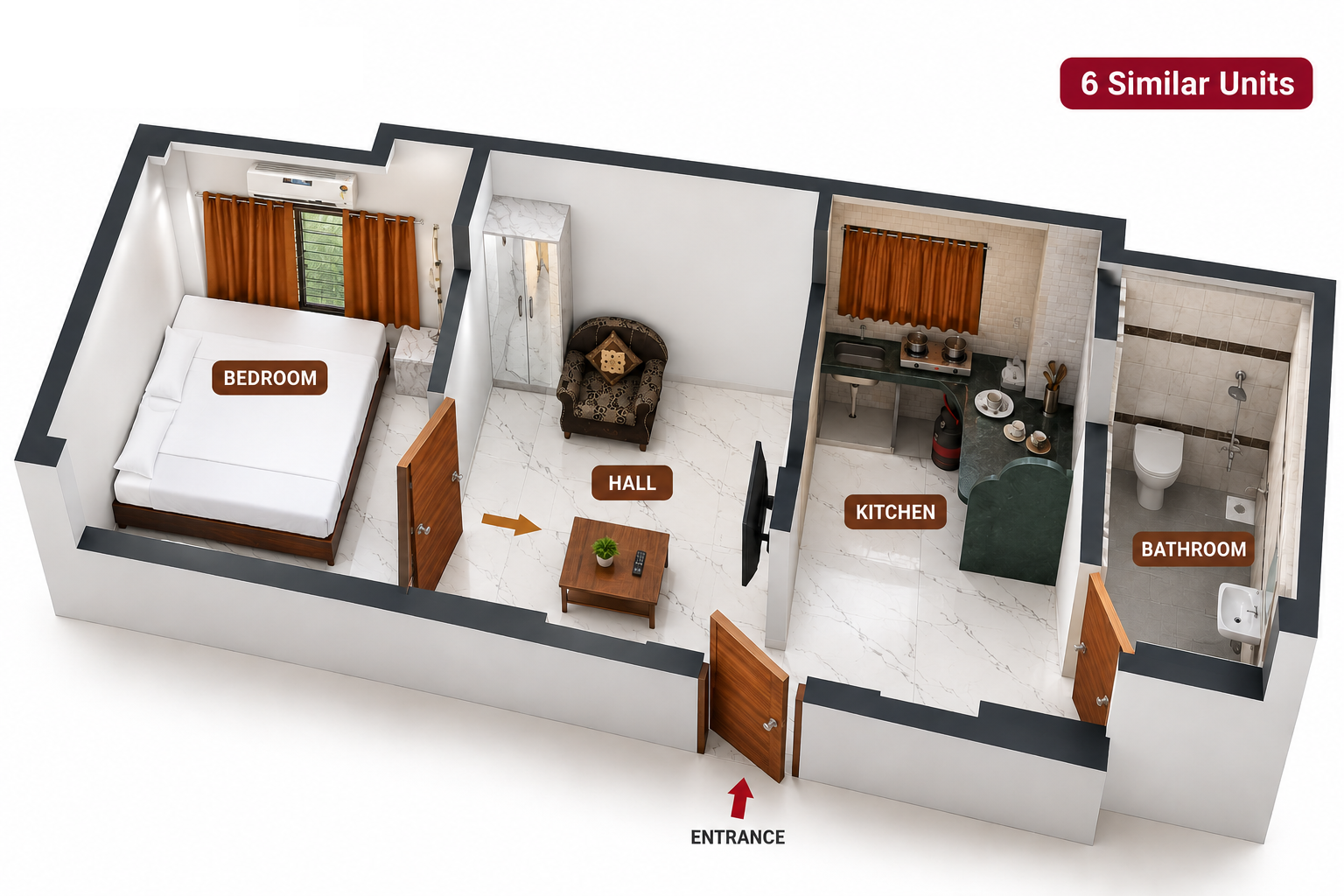 Living space at AR Residency Hotels in Navi Mumbai