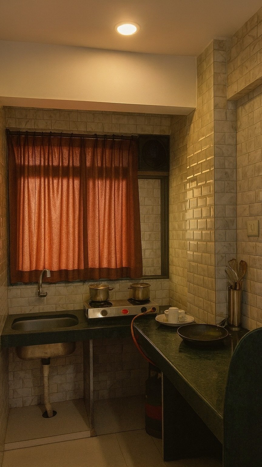 Private kitchen and living space